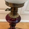 Ruby Glass Electric Table Lamp with Frosted Globe - 5