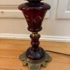Ruby Glass Electric Table Lamp with Frosted Globe - 6