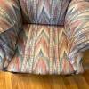 Patterned Upholstered Wingback Chair - 7