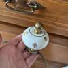 Pair of White and Gold Ceramic and Metal Table Lamps - 2