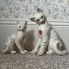 Pair of Italian Pottery Cat Figurines
