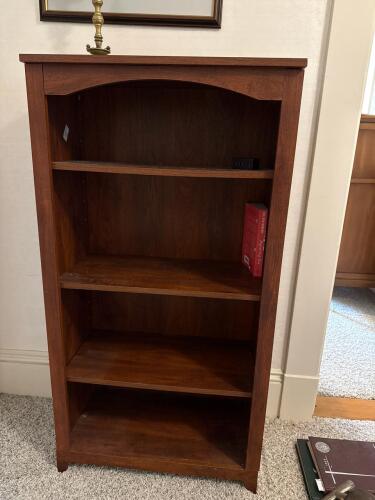 Wooden Bookcase With Adjustable Shelves