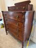 Antique Empire-Style Chest of Drawers with Carved Columns - 2