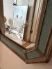 Hollywood Regency Beveled Wall Mirror With Floral Etched Design and Gilt Frame - 5