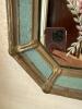 Hollywood Regency Beveled Wall Mirror With Floral Etched Design and Gilt Frame - 6