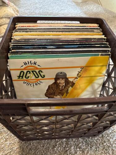 Assorted Rock Vinyl Records, AC/DC, UFO, Gamma, Scorpions - 45 Albums