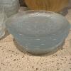 Assorted Glass Bowls, Plates, Canisters, and Wooden Salad Bowl - 2