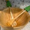 Assorted Glass Bowls, Plates, Canisters, and Wooden Salad Bowl - 5