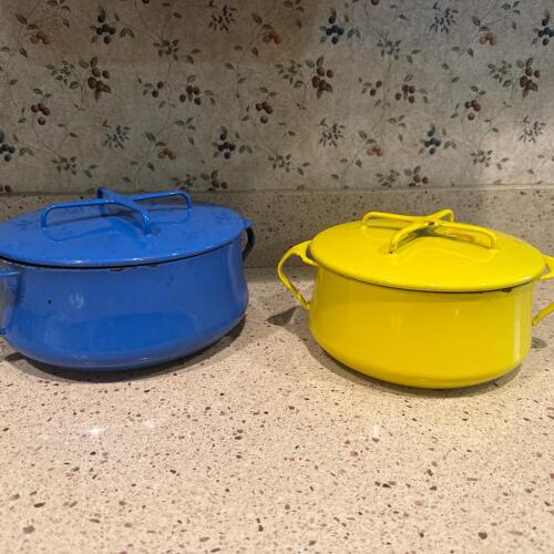 Dansk Enamel Casseroles in Mid-Century Modern Style
