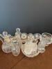 Assorted Pressed and Cut Glass Cruets, Dishes and Shakers