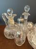 Assorted Pressed and Cut Glass Cruets, Dishes and Shakers - 3
