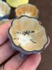 Japanese Floral Footed Salt Cellars with Yellow Egg Cups - 2