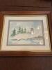 Framed Watercolor Painting of Lighthouse by Elaine Winstock