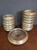 Sterling Silver and Glass Bottle Coasters, Frank M. Whiting & Amston