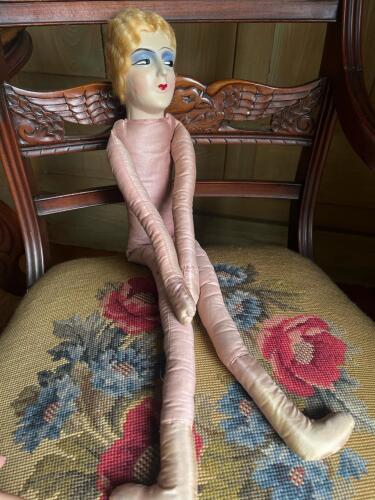Art Deco-Style Boudoir Doll With Painted Face