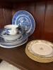 Ceramic Lot Including Blue and White Plates and Lidded Dish - 2
