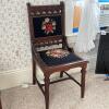 Victorian-Style Needlepoint Side Chair With Carved Details
