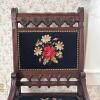 Victorian-Style Needlepoint Side Chair With Carved Details - 3