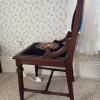 Victorian-Style Needlepoint Side Chair With Carved Details - 5