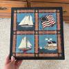 Nautical-Style Metal and Tile Top Accent Table - 2