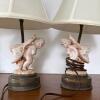 Two Sets of Lamps with Floral & Cherub Motifs - 6