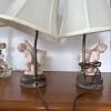 Two Sets of Lamps with Floral & Cherub Motifs - 8