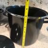 Black Enamelware Stock Pots With Strainer Insert and Lid - 3