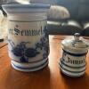 Blue Decorated German Apothecary Jars