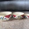 Nimy Belgium Hand-Painted Ceramic Bowls, Floral Motif