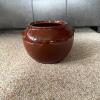 Brown Glazed Stoneware Pot with Side Handles