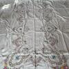 Hand-Embroidered Linen Tablecloth With Cutwork Floral Design - 5