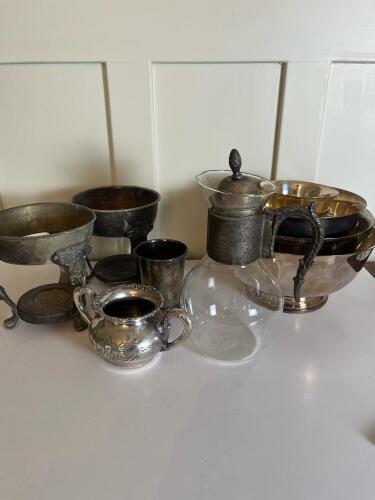 Assorted Silver Plate Tableware and Bowls
