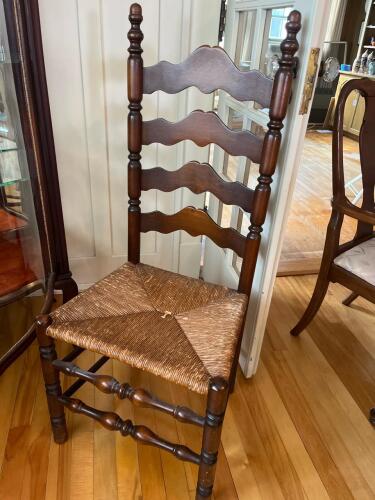 Ladder Back Chair With Rush Seat