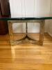 Glass Top Coffee Table With Gold Metal Base, Mid-Century Style - 2