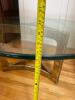Glass Top Coffee Table With Gold Metal Base, Mid-Century Style - 4