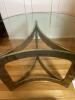 Glass Top Coffee Table With Gold Metal Base, Mid-Century Style - 5