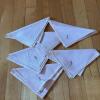 Six Embroidered Linen Napkins With Floral Motif