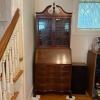 Secretary Desk with Glass-Front Bookcase