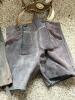 Two Pairs of Child-Size Suede Lederhosen Shorts With Suspenders - 2