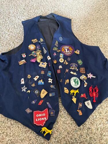 Lions Club New Hampshire Vest with Assorted Lapel Pins