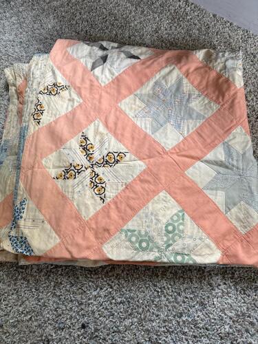 Vintage Patchwork Quilt, LeMoyne Star Pattern