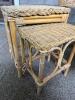Wicker Side Table and Pair of Wicker Nesting Side Tables - 2