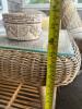 Wicker Side Table and Pair of Wicker Nesting Side Tables - 9