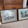 Pair of Framed River Landscape Prints With Mattes