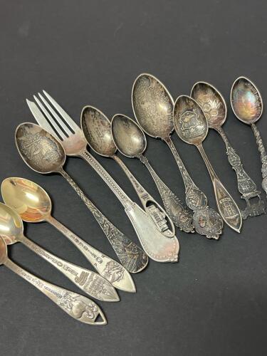 Sterling Silver Utensil Collection and Coin Silver Fork