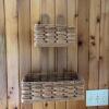 Wall-Mounted Woven Storage Baskets with Wooden Backing