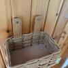 Wall-Mounted Woven Storage Baskets with Wooden Backing - 2