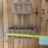 Wall-Mounted Woven Storage Baskets with Wooden Backing - 7