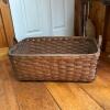 Rectangular Woven Wood Basket with Handles