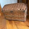 Rectangular Woven Wood Basket with Handles - 4